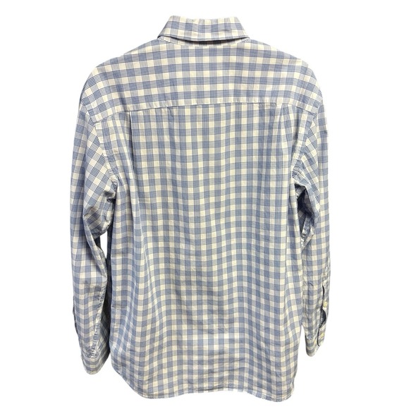 Orvis Shirt Large Blue White Gingham Button-Up Stretch Modern Classic Plaid Men - Picture 6 of 11